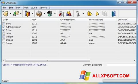 Screenshot SAMInside for Windows XP