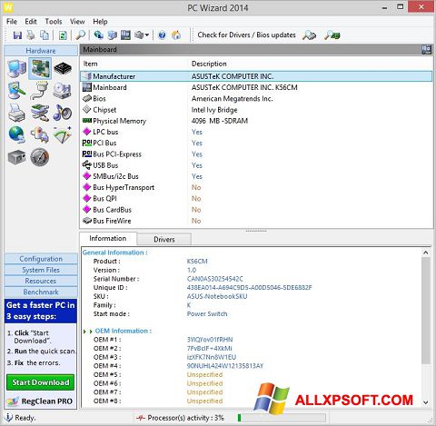 Screenshot PC Wizard for Windows XP