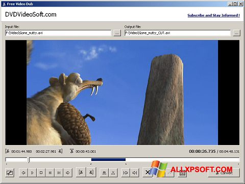 Screenshot Free Video Dub for Windows XP