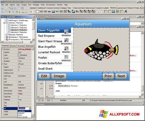 Screenshot Lazarus for Windows XP