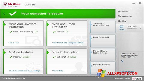 Screenshot McAfee LiveSafe for Windows XP