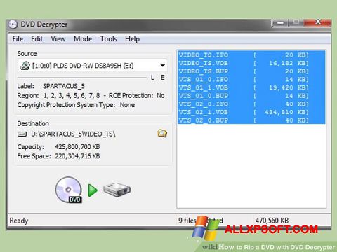 Screenshot DVD Decrypter for Windows XP