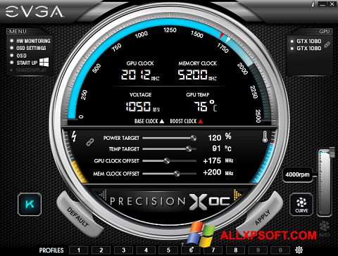 Screenshot EVGA Precision for Windows XP