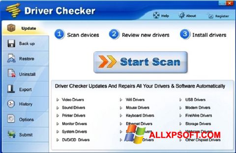 Screenshot Driver Checker for Windows XP