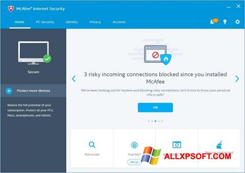 Screenshot McAfee Internet Security for Windows XP