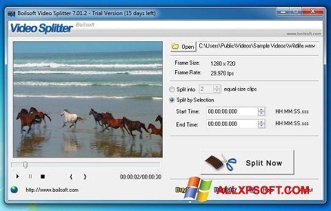 Screenshot Boilsoft Video Splitter for Windows XP