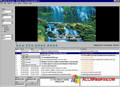 Screenshot Subtitle Workshop for Windows XP