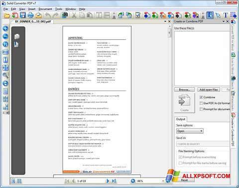 Screenshot Solid Converter PDF for Windows XP