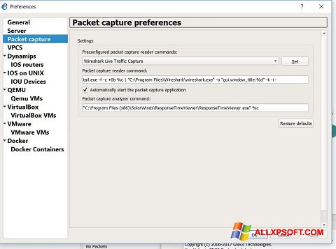 Screenshot Wireshark for Windows XP