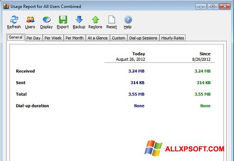 Screenshot NetWorx for Windows XP