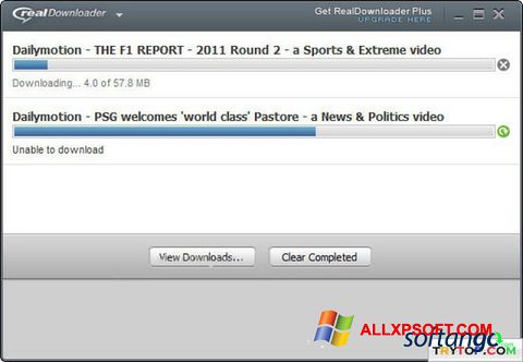 Screenshot RealDownloader for Windows XP