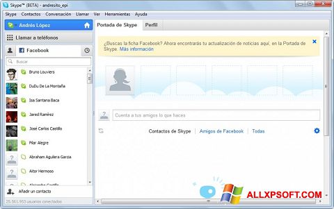 Screenshot Skype Beta for Windows XP