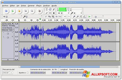 Screenshot Audacity for Windows XP