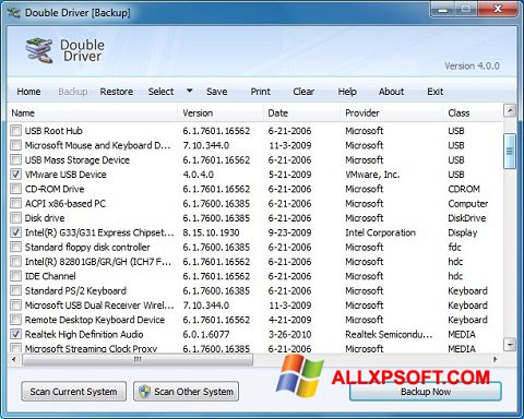 Screenshot Double Driver for Windows XP