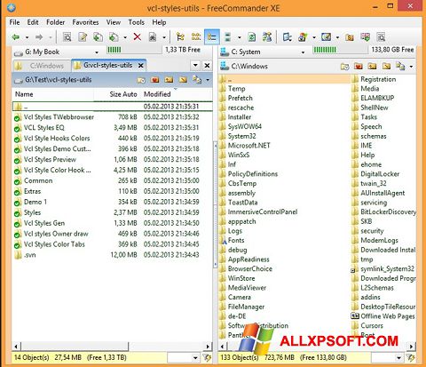 Screenshot FreeCommander for Windows XP