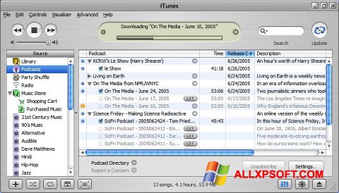 Screenshot iTunes for Windows XP
