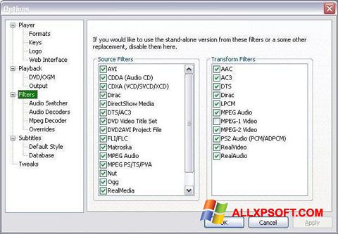 Screenshot VobSub for Windows XP