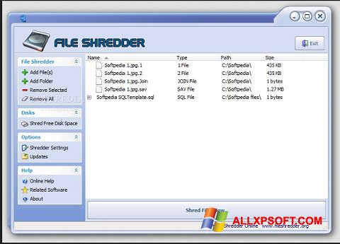 Screenshot File Shredder for Windows XP