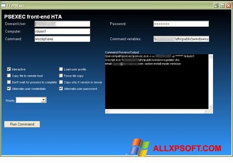 Screenshot PsExec for Windows XP