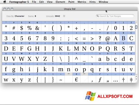 Screenshot Fontographer for Windows XP