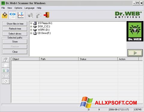 Screenshot Dr.Web CureIt for Windows XP