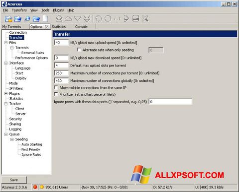 Screenshot Vuze for Windows XP