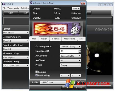 Screenshot XviD4PSP for Windows XP