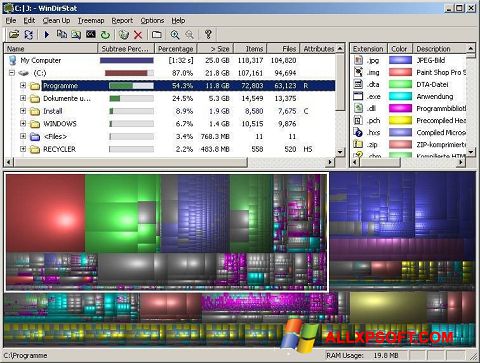 Screenshot WinDirStat for Windows XP