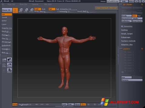 Screenshot ZBrush for Windows XP