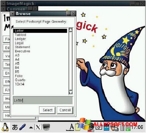 Screenshot ImageMagick for Windows XP