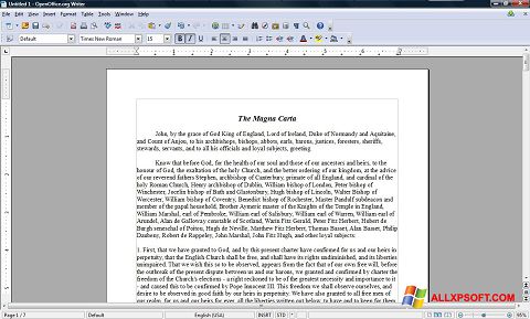 Screenshot OpenOffice for Windows XP