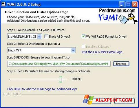 Screenshot YUMI for Windows XP