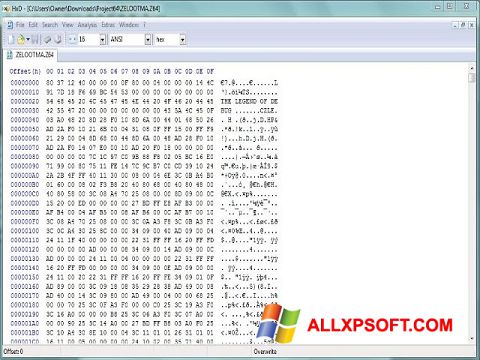 Screenshot Hex Editor for Windows XP