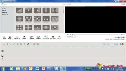 Screenshot Wondershare Filmora for Windows XP