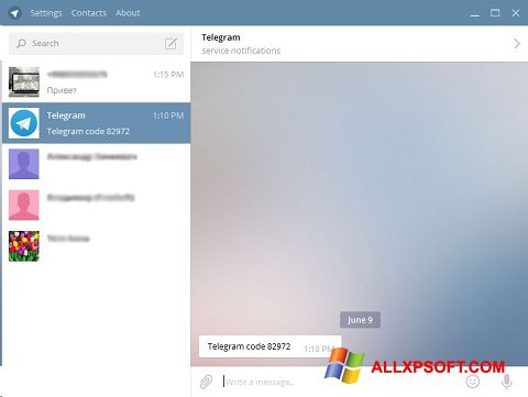 Screenshot Telegram Desktop for Windows XP