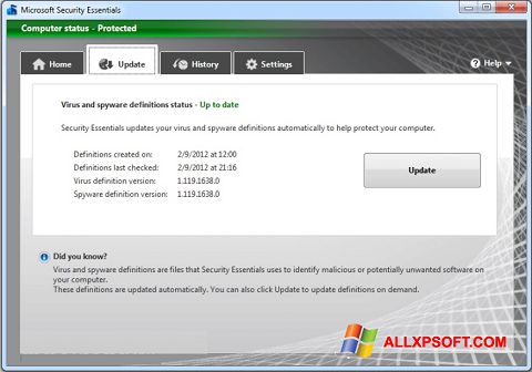 microsoft security essentials for xp