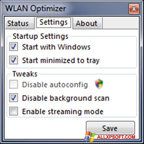 Screenshot WLAN Optimizer for Windows XP